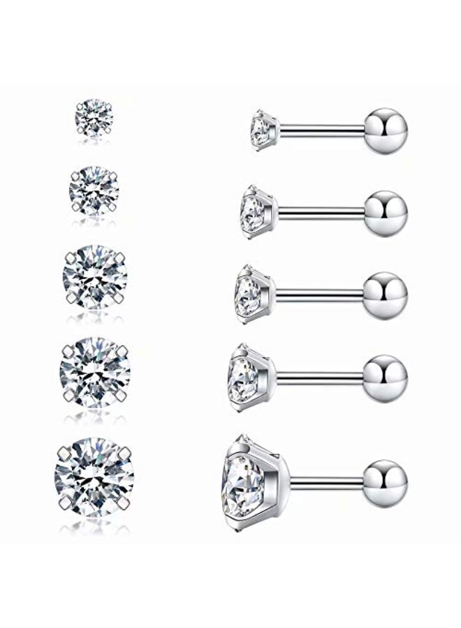 5-Pairs Stud Earrings Set - v1618603505/N45732733A_1