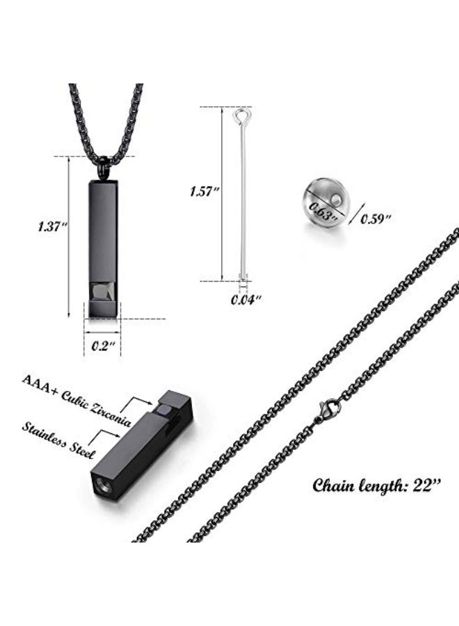 Milacolato 2-Pieces Cremation Urn Pendant Necklace - Image 2