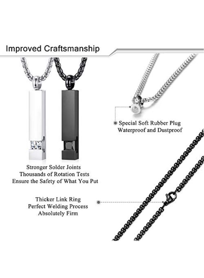 Milacolato 2-Pieces Cremation Urn Pendant Necklace - Image 3