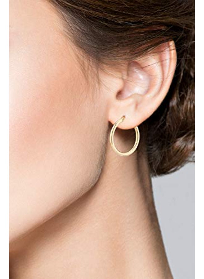 MiaBella - Round Tube Hoop Earrings - Image 1