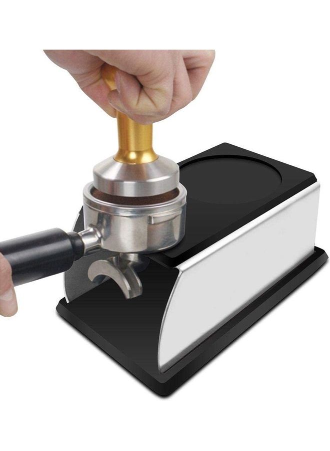 XiuWoo Stainless Steel Silicone Coffee Powder Holder Tamper Stand Barista Tool Tamping Holder Rack Shelf Coffee Machine Tool Black - Image 3