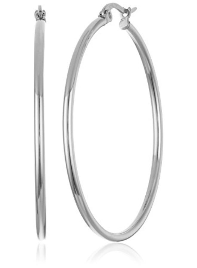Round Tube Hoop Earrings - Image 1