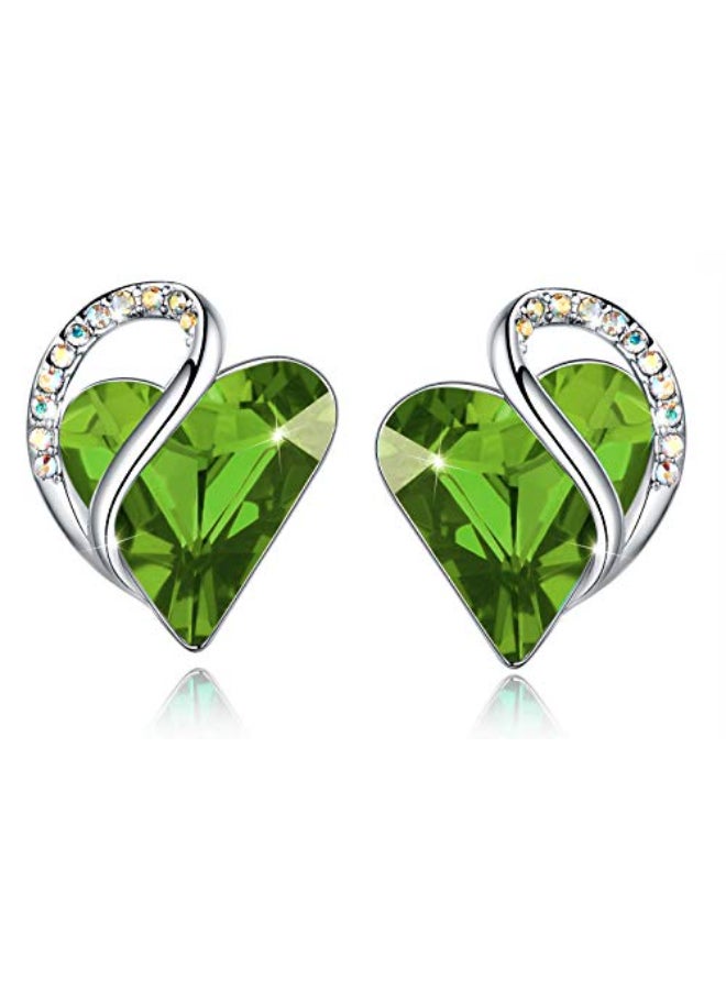 Leafael Crystal Love Heart Stud Earrings - Image 1