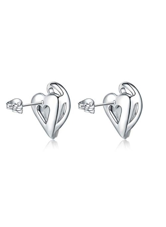 Leafael Crystal Love Heart Stud Earrings - Image 2