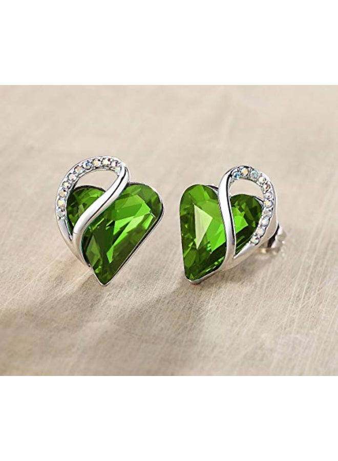 Leafael Crystal Love Heart Stud Earrings - Image 3