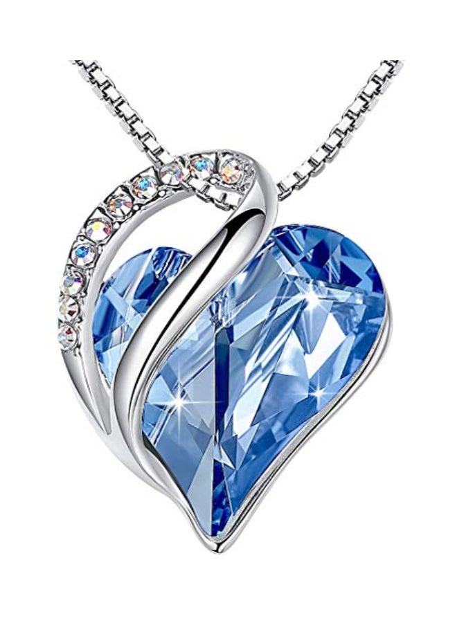Leafael Birthstone Crystal Love Heart Necklace - Image 1
