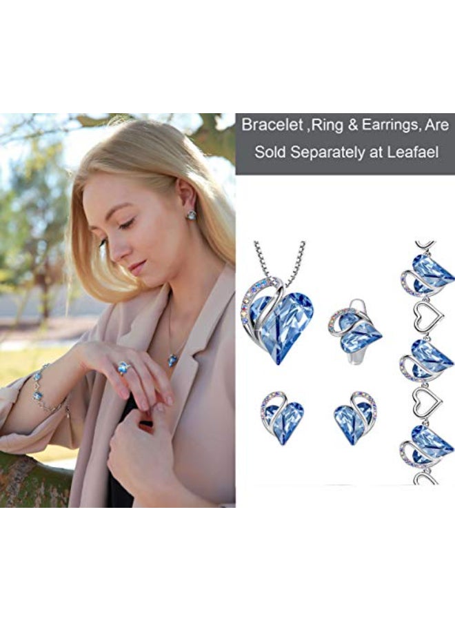 Leafael Birthstone Crystal Love Heart Necklace - Image 3