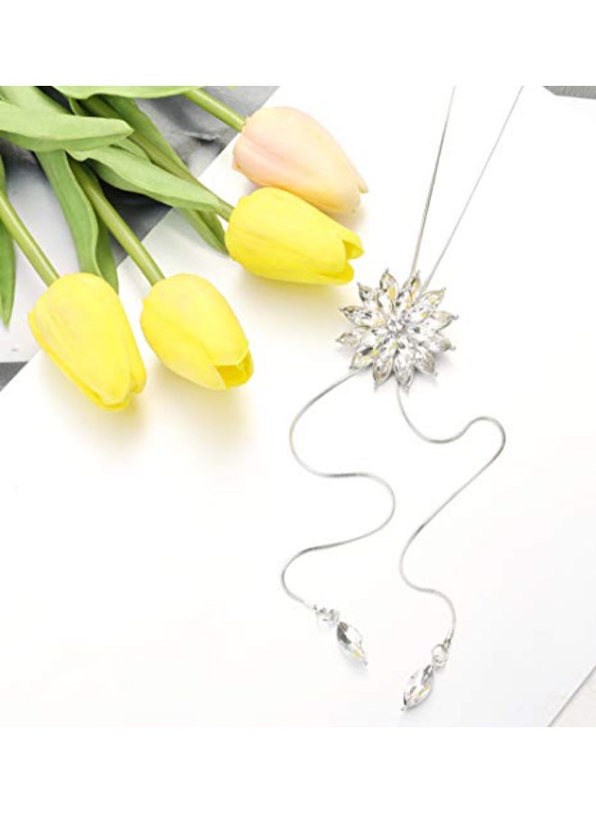 Jstyle 6 Pair Of Silver Plated Flower Tassel Necklace - Image 5