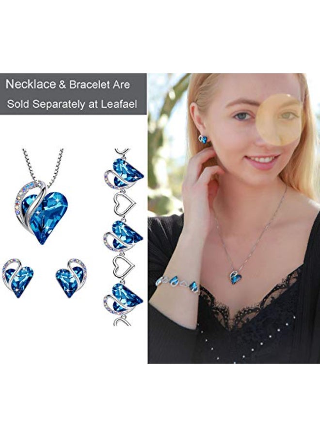 Leafael Love Heart Bermuda Crystal Stud Earrings - Image 3