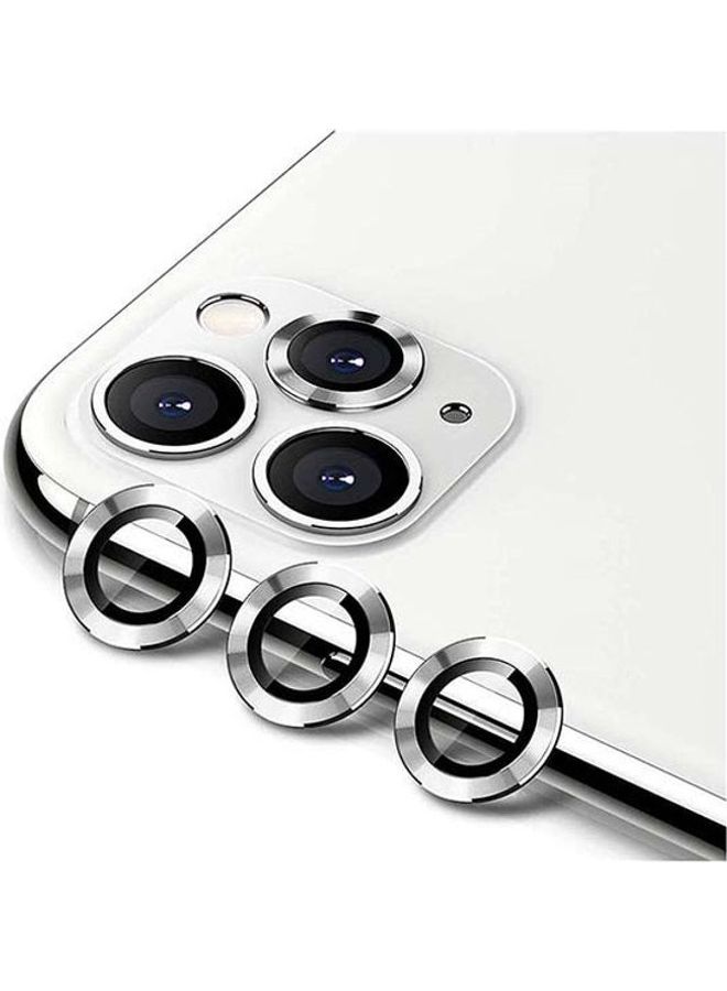 shAyzee 3-Piece Camera Lens Protector Glass For iPhone 12 Pro Silver/Black - Image 1
