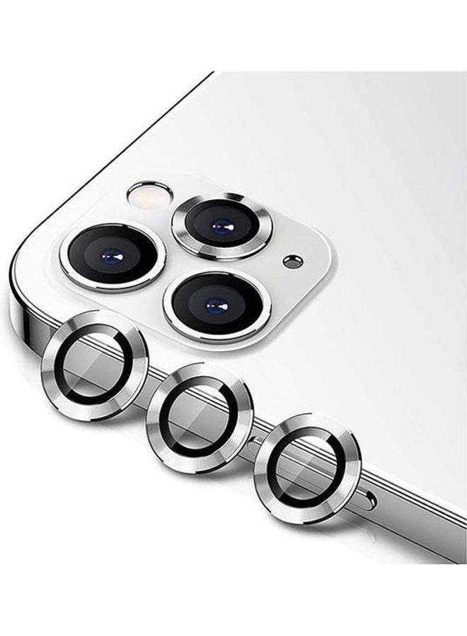 shAyzee 3-Piece Camera Lens Protector Glass For iPhone 12 Pro Silver/Black - Image 2