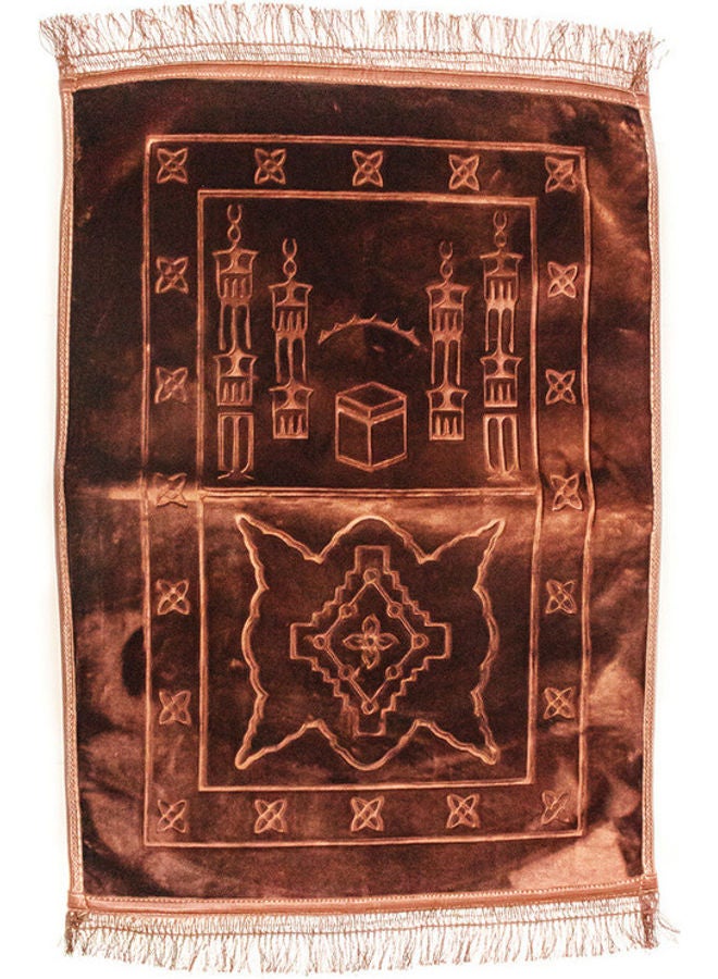 Rosh Soft Velvet Prayer Mat Brown  - Image 1
