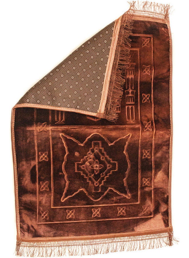 Rosh Soft Velvet Prayer Mat Brown  - Image 2
