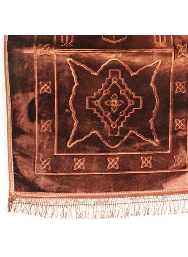 Rosh Soft Velvet Prayer Mat Brown  - Image 3