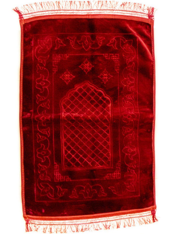 Rosh Soft Velvet Prayer Mat Red  - Image 1