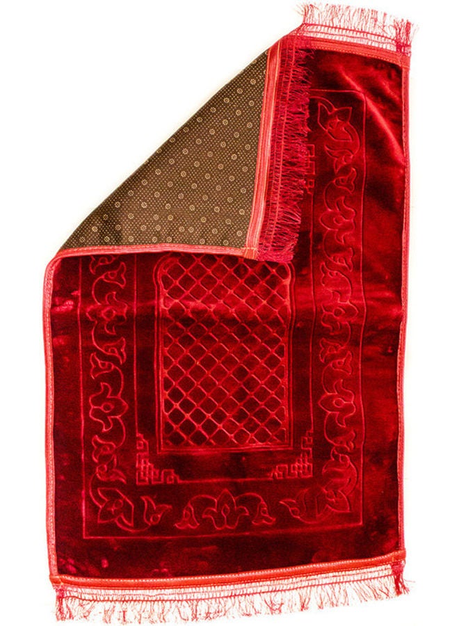 Rosh Soft Velvet Prayer Mat Red  - Image 2