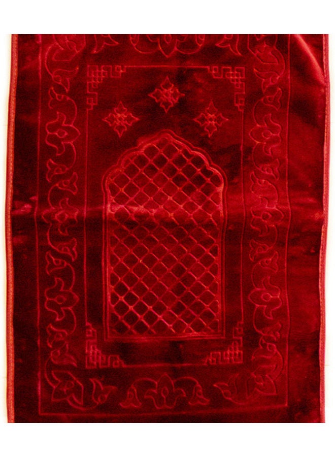 Rosh Soft Velvet Prayer Mat Red  - Image 3