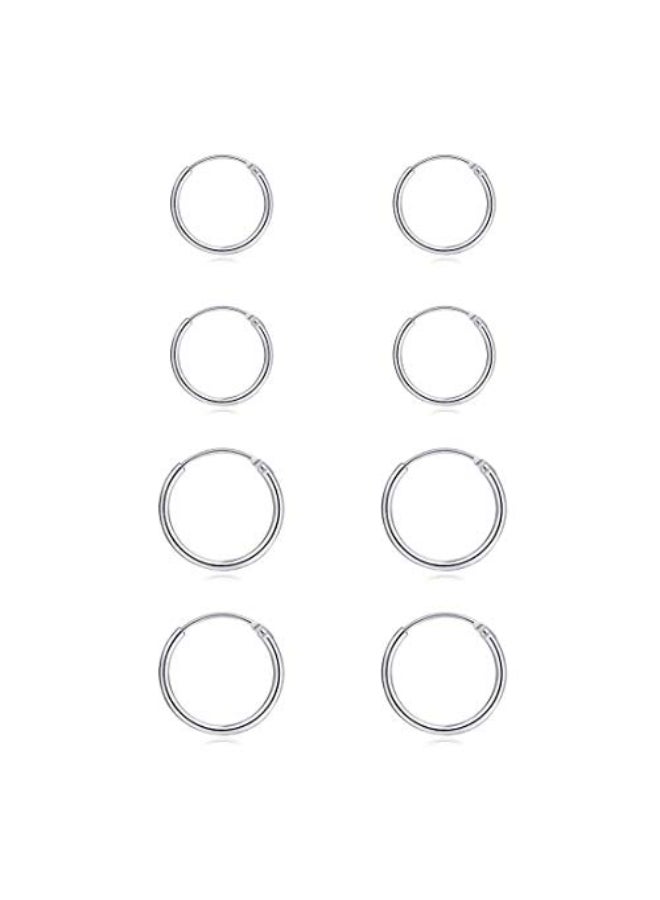 4 Pairs of Hypoallergenic Hoop Earrings - Image 1