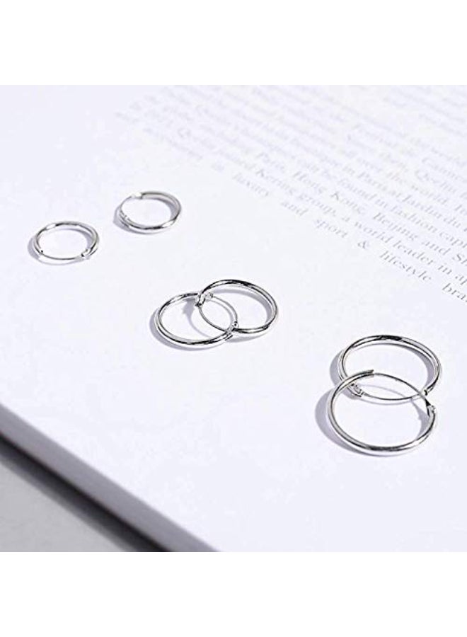 4 Pairs of Hypoallergenic Hoop Earrings - Image 3