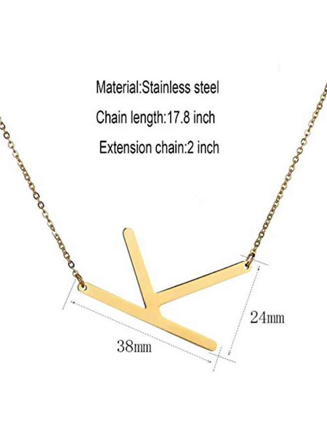 18 Karat Gold Plated Letter K Pendant Necklace - Image 3