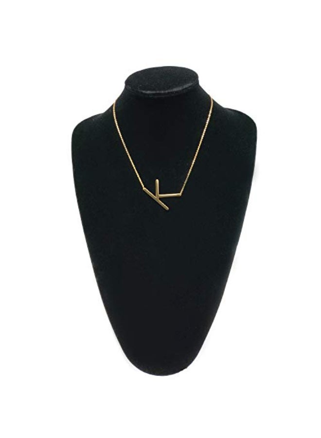 18 Karat Gold Plated Letter K Pendant Necklace - Image 2