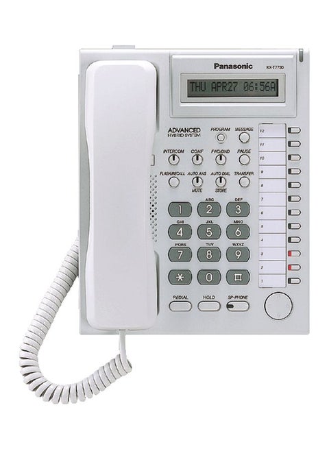 KX-T7730 Corded Single Line Telephone White/Grey