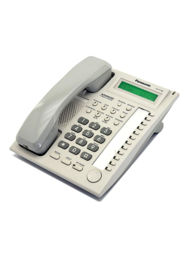 باناسونيك - تليفون أحادي الخط بسلك طراز KX-T7730 أبيض/رمادي - Image 1