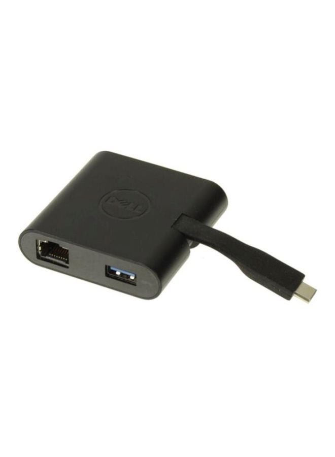 DELL - USB-C To HDMI/VGA/Ethernet Adapter Black - Image 1