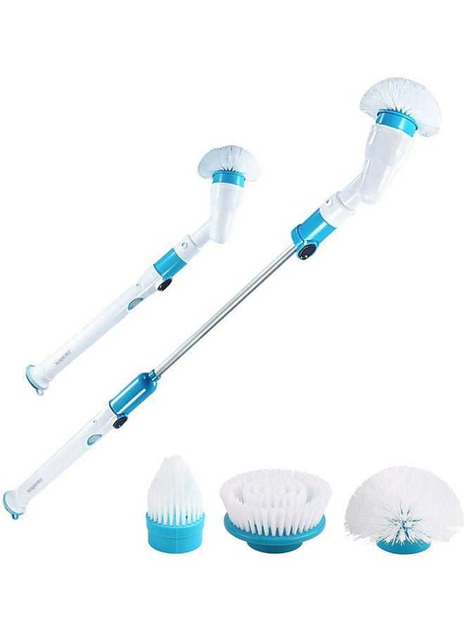5-Piece Electric Spin Cleaning Brush Set White/Blue - Image 1