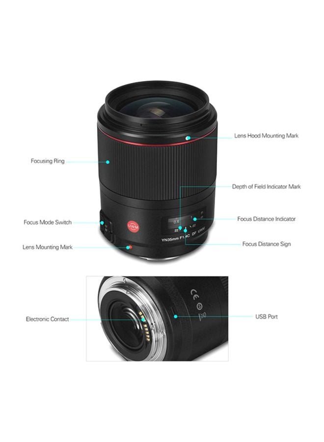 YONGNUO Wide Angle Prime Lens Black  - Image 2