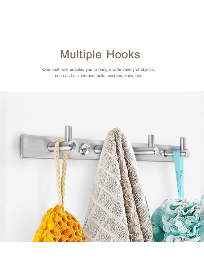 Wall Mounted Heavy Duty Stainless Steel Coat Rack Hanger With 3 Hook Silver 28.00x5x5cm - Image 3