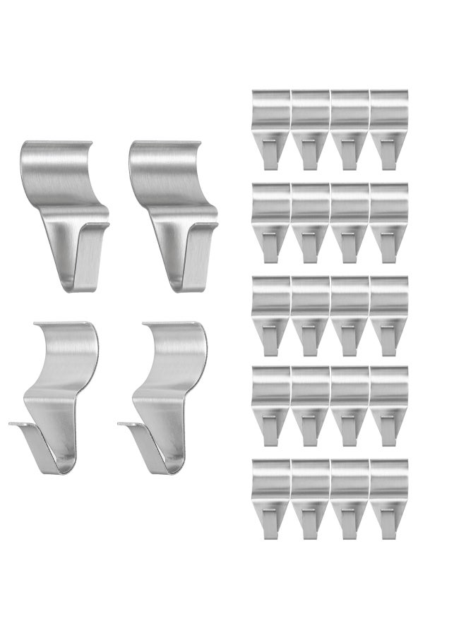24 Piece Vinyl Siding Hooks Heavy Duty Stainless Drill Free Hanger Silver 9.00x6.5x4.5cm - Image 1
