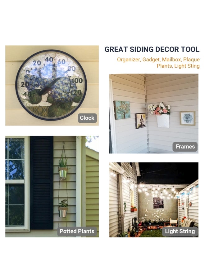 24 Piece Vinyl Siding Hooks Heavy Duty Stainless Drill Free Hanger Silver 9.00x6.5x4.5cm - Image 2