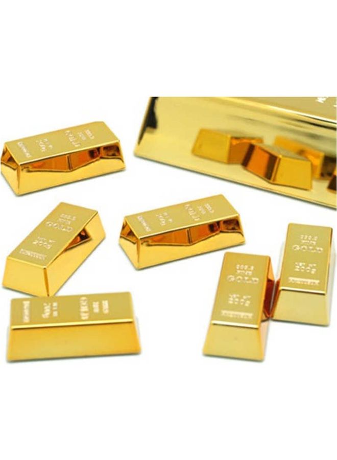 We Happy 6-Piece Creative Bricks Shape Resin Fridge Magnet Gold 6x2.8x1.8cm - Image 2
