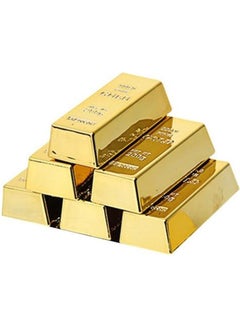 We Happy 6-Piece Creative Bricks Shape Resin Fridge Magnet Gold 6x2.8x1.8cm  - Image 1