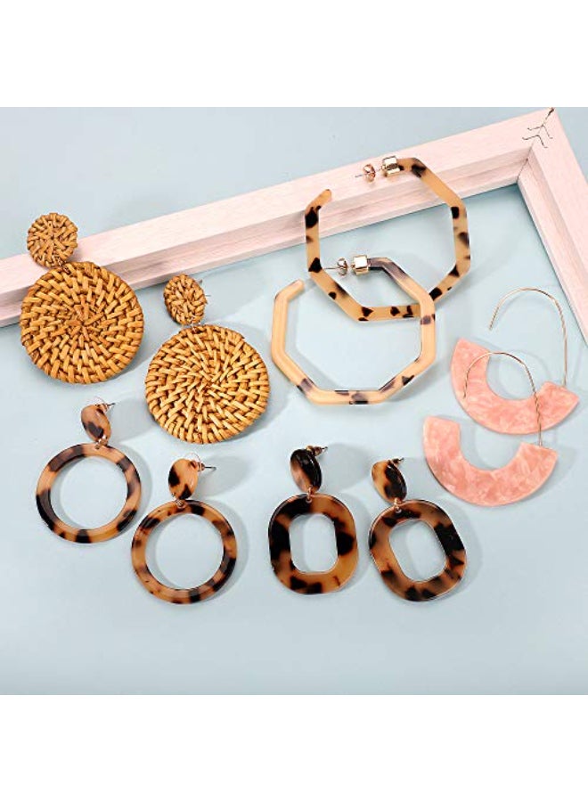 FIFATA 9 Pairs Of Stylish Dangel Earrings - Image 3