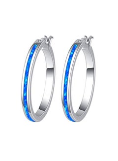 Opal Gem Big Hoop Earrings