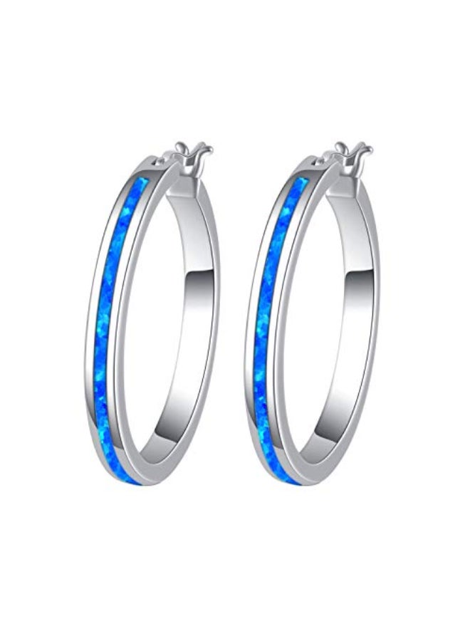Generic - Opal Gem Big Hoop Earrings - Image 1