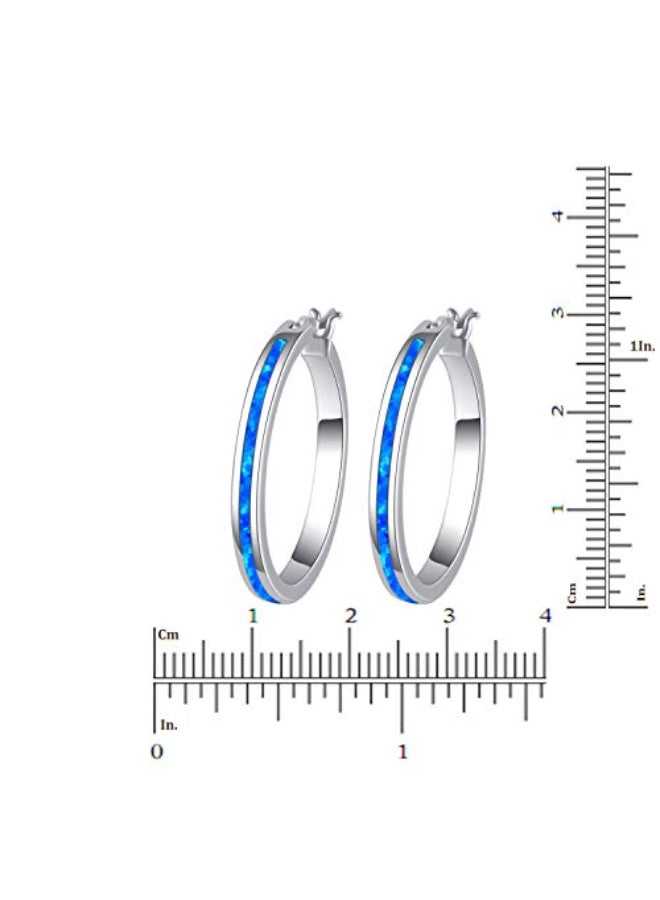 Generic - Opal Gem Big Hoop Earrings - Image 1