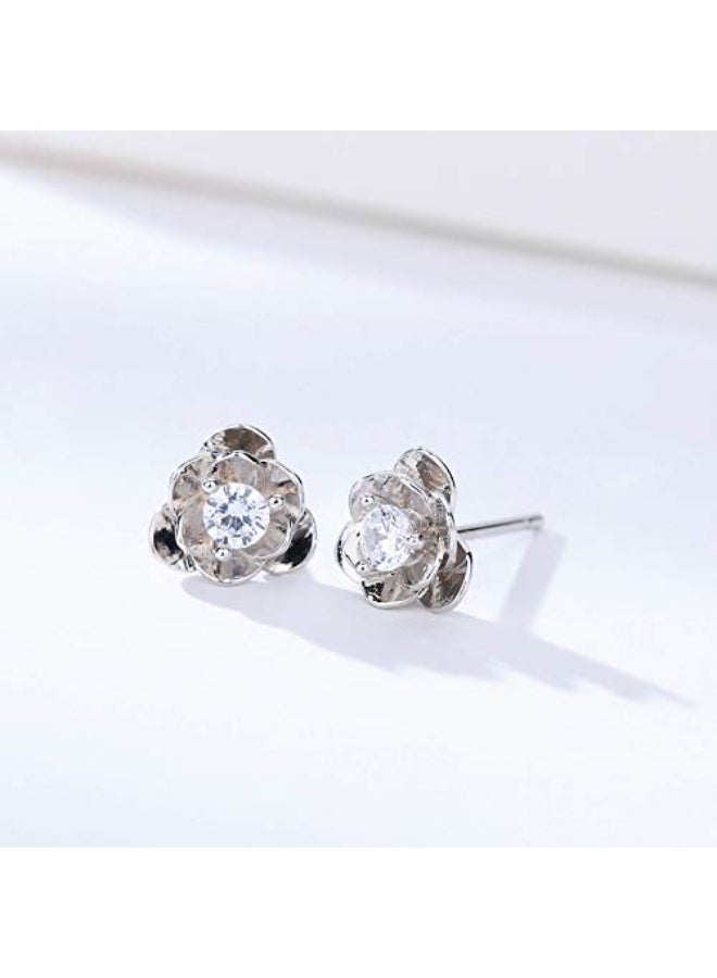 Rose Flower Ear Studs Earrings - Image 3