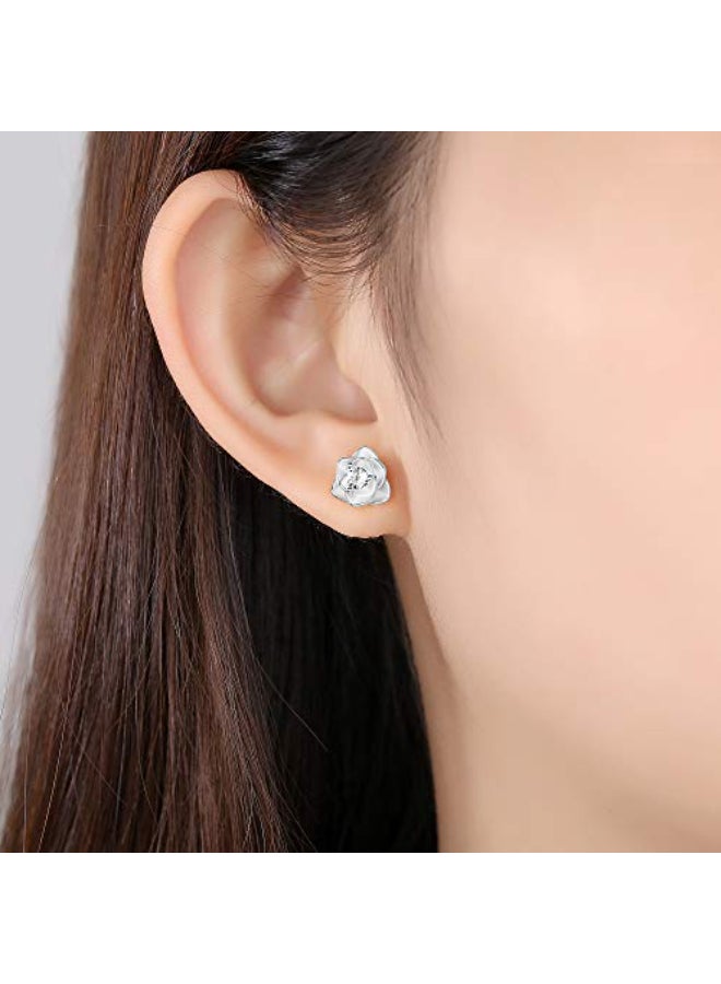 Rose Flower Ear Studs Earrings - Image 4
