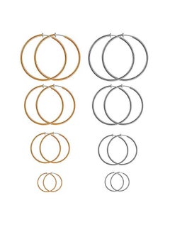 4-Piece Clip On Hoop Earrings Set