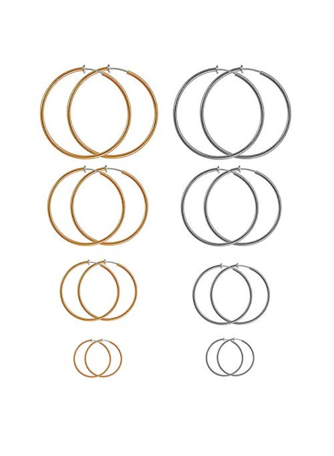 Generic - 4-Piece Clip On Hoop Earrings Set - Image 1