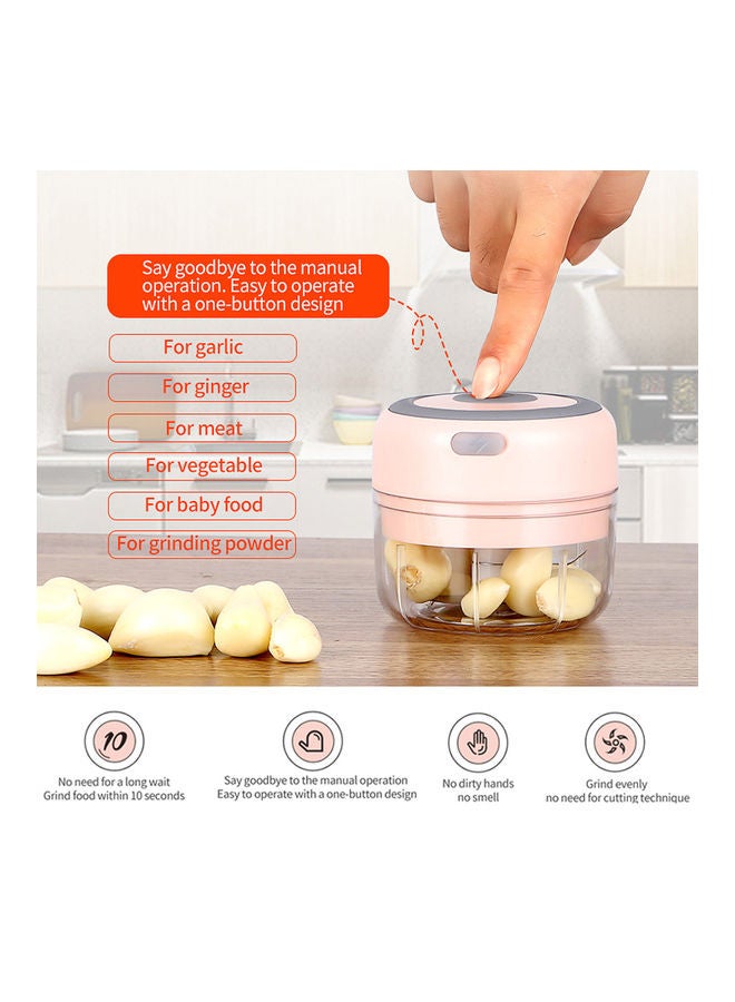 مطحنة ثوم كهربائية صغيرة وردي 250ملليلتر - Image 2