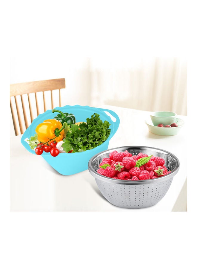 Fruit & Vegetable Washing Basket Light Blue  - Image 2