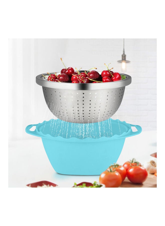 Fruit & Vegetable Washing Basket Light Blue  - Image 4