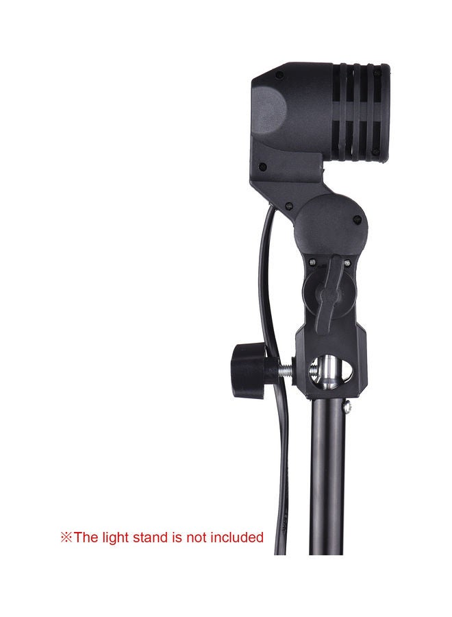 E27 Bulb Holder Socket Flash Swivel Bracket Black  - Image 3