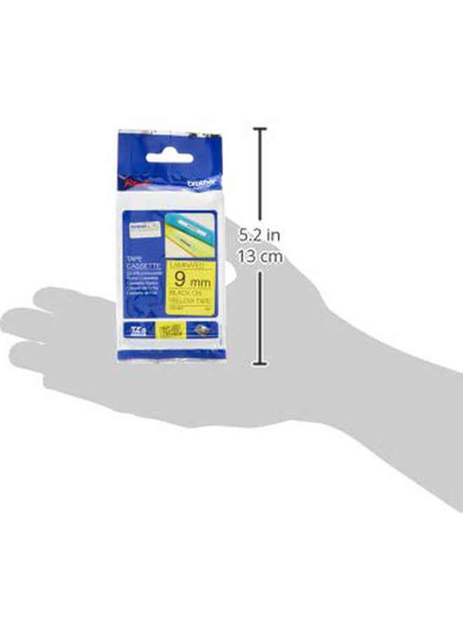 Brother P-touch TZe-621 9mm x 8m Black on Yellow Laminated Labelling Tape Yellow/Black - Image 4