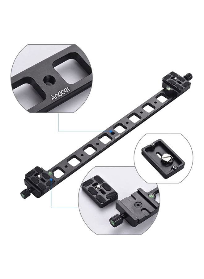 ANDOER PU-480 Extended Double QR Quick Release Plate Camera Bracket Track Slider For Tripod Ballhead Black  - Image 5