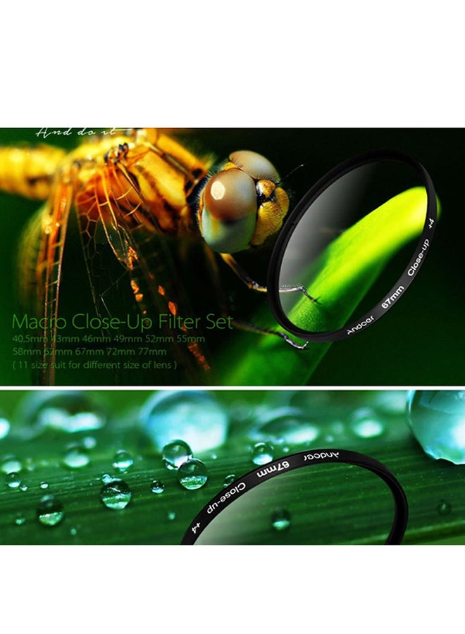 Macro Close-Up Lens Filter Set 6.7cm Black/Clear